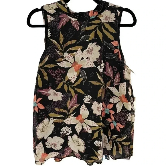 Gibson Look Black Floral Sleeveless Blouse NWT Business Casual - Picture 5 of 7
